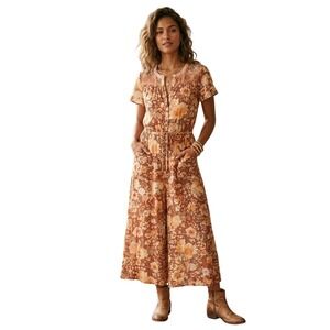 Spell & The Gypsy Wild Bloom Jumpsuit Small Floral Boho Festival Wide Leg Luxe